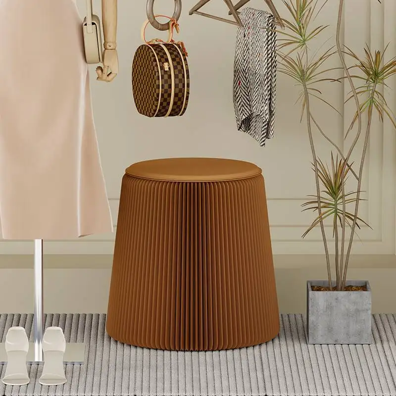 Household simple entry low stool shoe changing stool telescopic folding bedside stool can be stacked creative multi-functional f