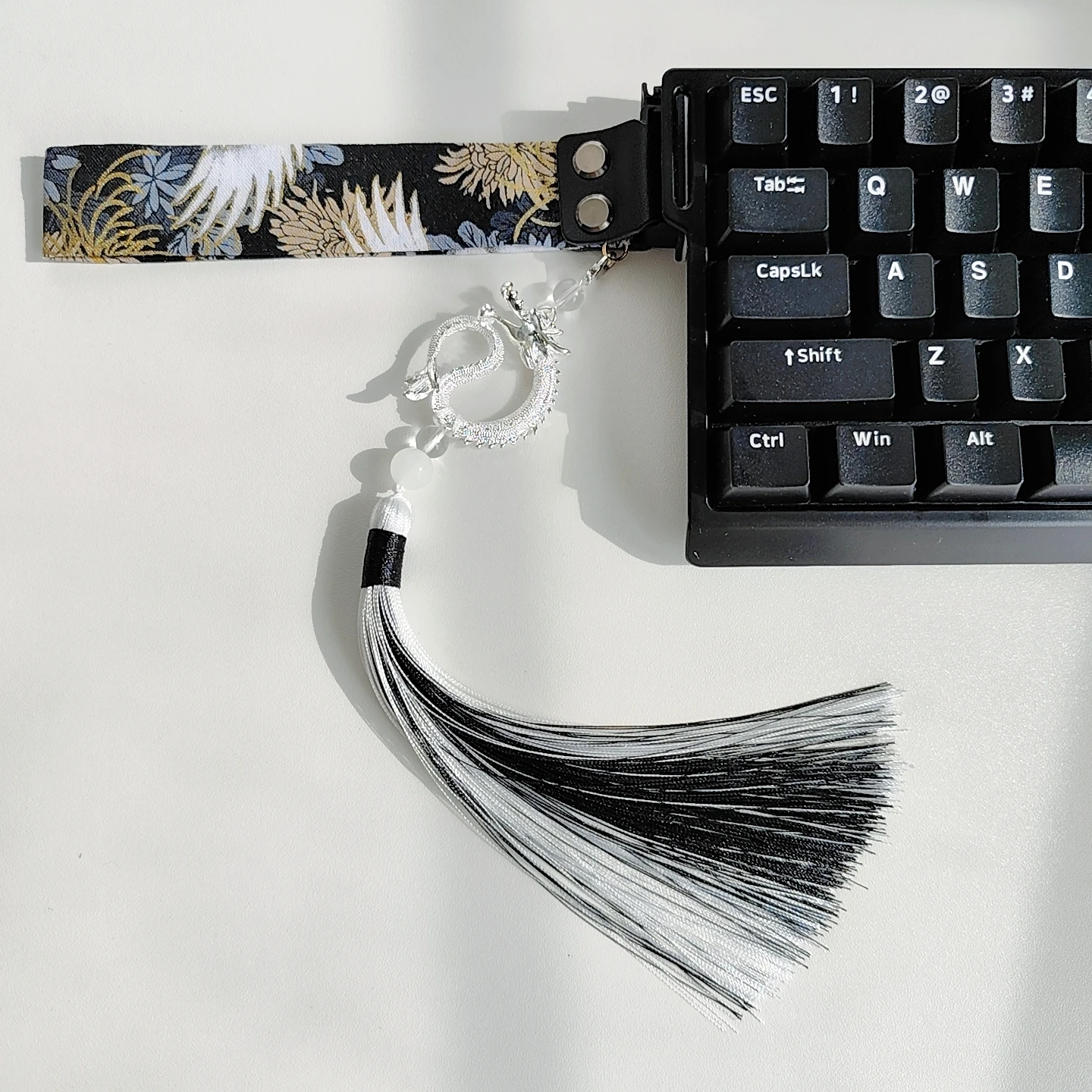 Chinese Retro Style Keyboard Ribbon with Tassel Accessories Creative Design Personalized Multiple Keyboard Replacement DIY Gifts