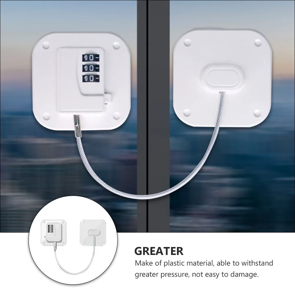 قفل مشفر من البلاستيك المربع باللون الأبيض لسلامة المنزل ومقاوم للأطفال وخزانة الثلاجة وأدراج قفل مجمع للأمان #2