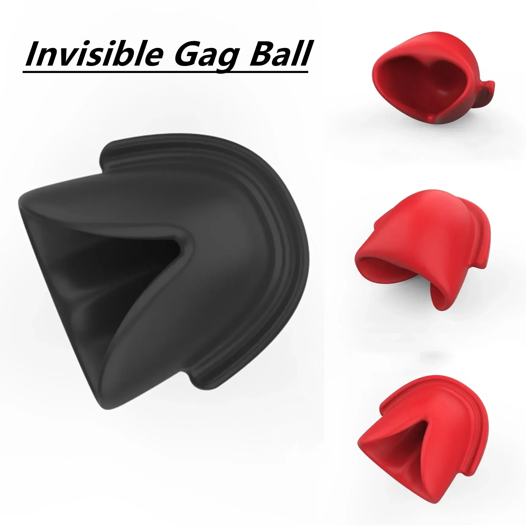 2025 New Red Fixed Tongue Gag Ball Invisible Silicone Gag Ball Sm Bondage Erotic Game Props for Couples Adult Erotic Products 18