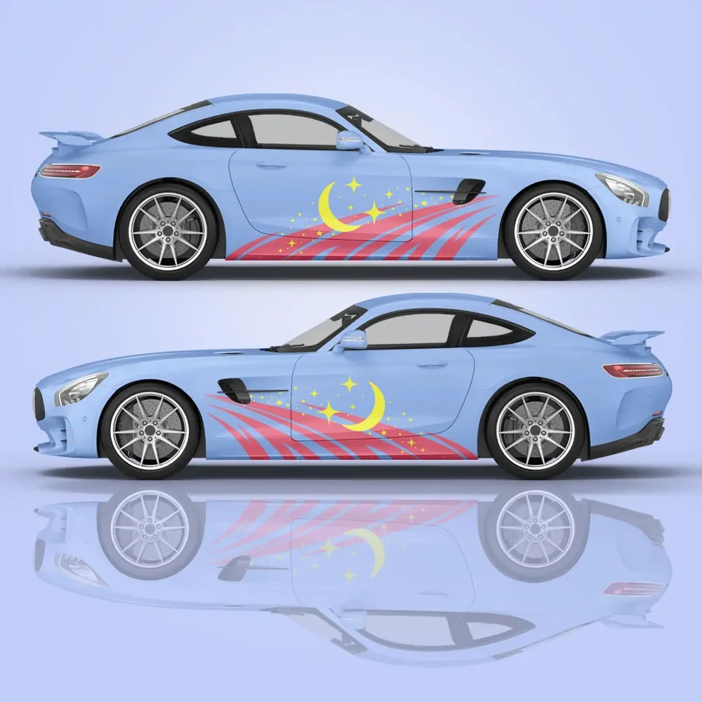 

Moon Star Car Wrap Sticker Cast Vinyl Wrap Universal Size Sticker Decal High Quality Large Vehicle Stripe Graphic Decal