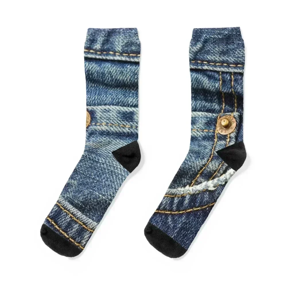 

blue jean pocket Socks retro christmass gift halloween cycling Socks Men Women's