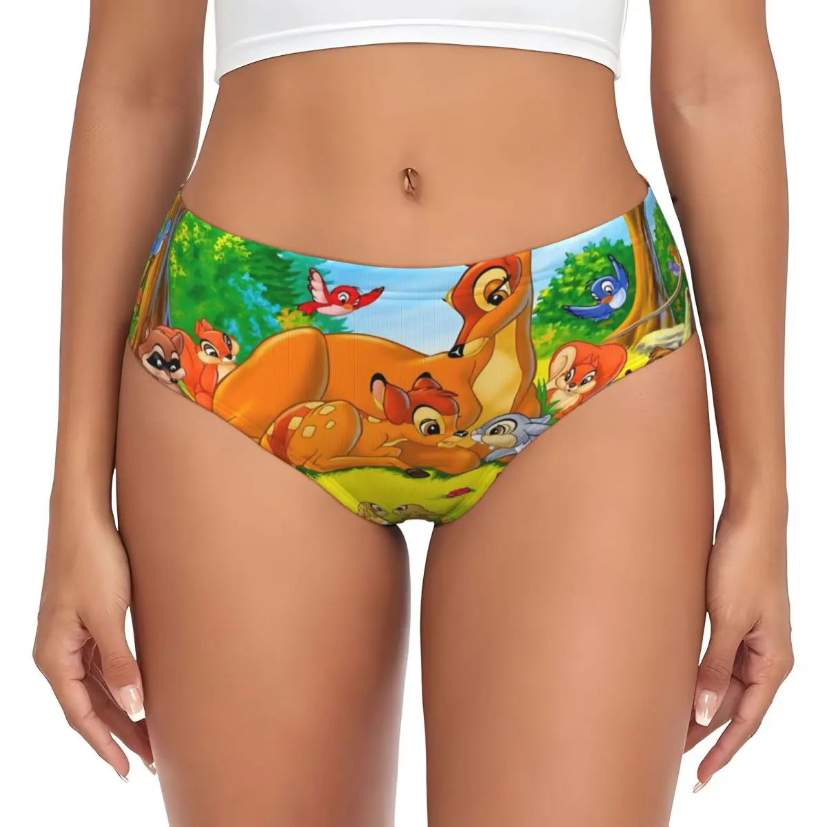 Bambi de dibujos animados personalizados para mujer, nuevas bragas breves, ropa interior elástica para mujer, calzoncillos