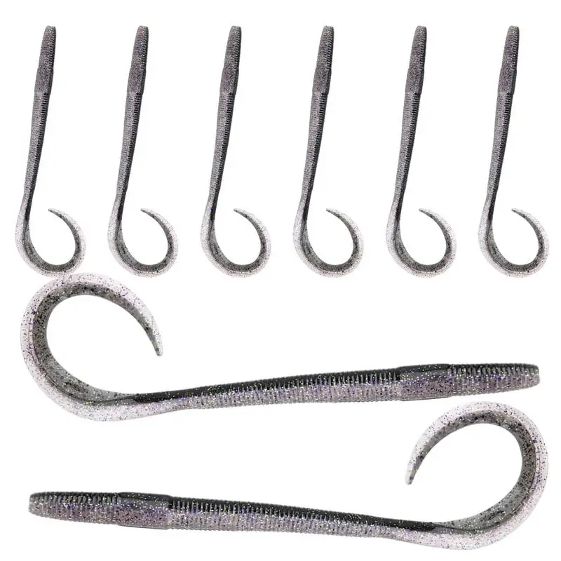 

Earthworm Fishing Lures 8 Pieces Realistic Fishing Soft Worm Lures Realistic Swim Hook Soft Fake Fish Supplies For Lake River