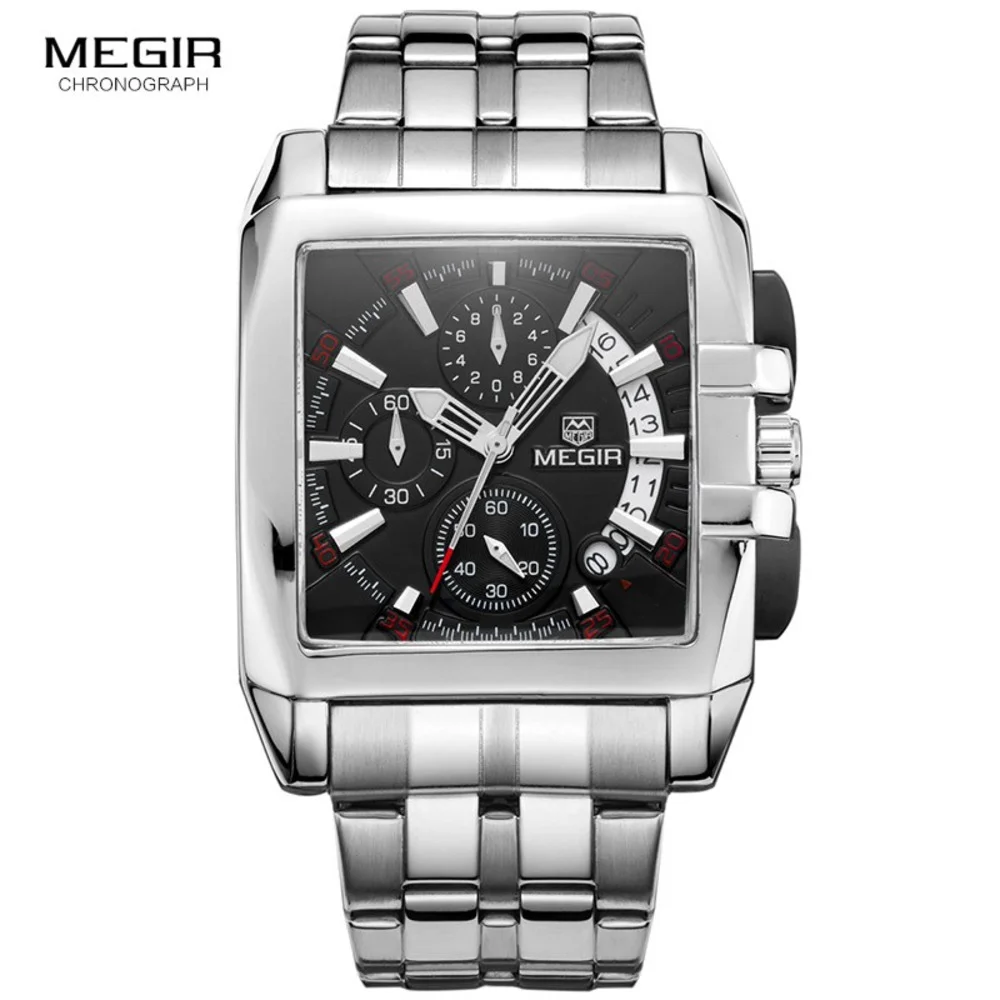 

MEGIR Fashion Mens Watches Top Brand Quartz Men Steel Date Waterproof Sport Watch Relogio Masculino