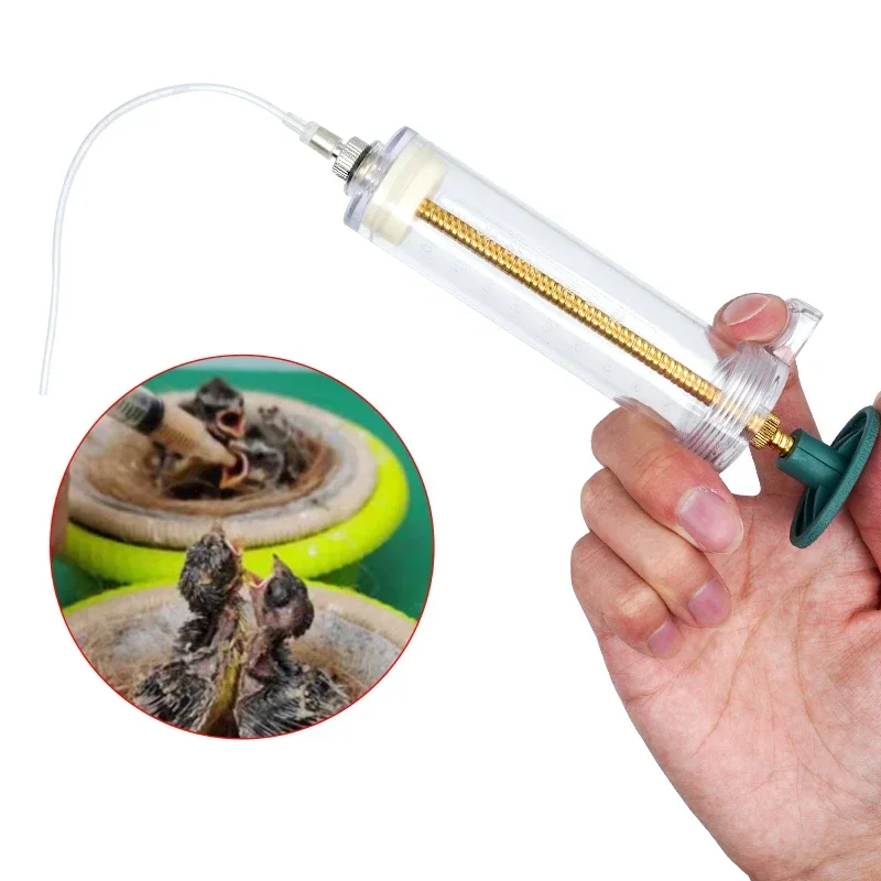 

10/20/30/50/100ml Parrot Pigeon Fledgling Feeding Syringe Veterinary Injection Continuouts Bird Feeder Mixing Silicone