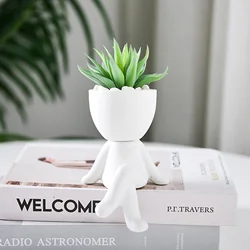 Ceramic Succulent Flowerpot Easy to Use Creative Garden Decoration Suitable for Indoor Outdoor Counter