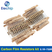 300pcs/pack resistor set 1W Carbon Film Resistors kit 0.1R~750R 30 Values  5% Color Ring Resistance Set DIY Electronics kit