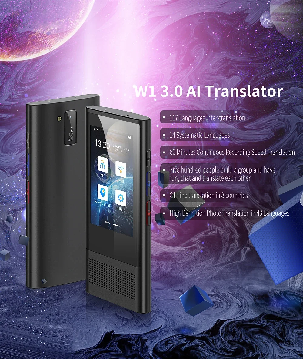 Original Stock Portable Translator 117 Languages Smart Voice Translator Real Time Multi-language Interactive Speech Offline