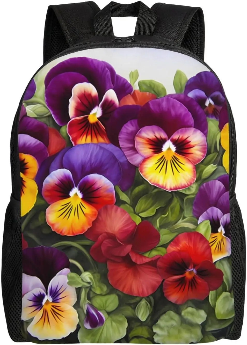 

Colorful Flowers Laptop Backpack Pansy Perfection Laptop Bag Lightweight Casual Daypack for Travel Laptop Bag Back To School