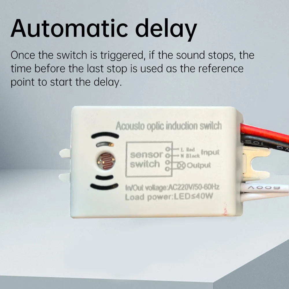 Rilevatore modulo 220V On Off automatico Sensore vocale sonoro intelligente Interruttore della luce Utilizzo nell'interruttore delle scale del magazzino del bagno del corridoio