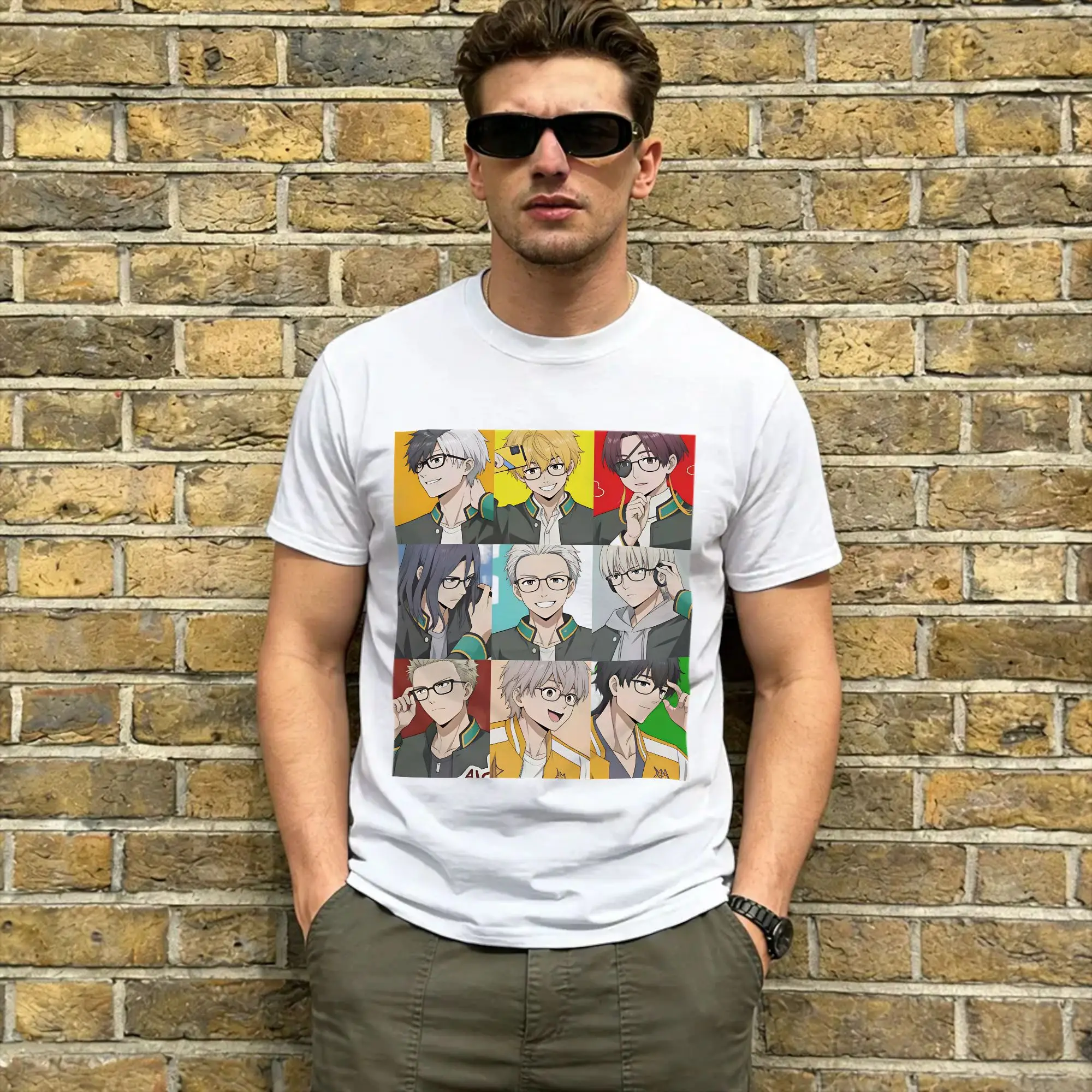 Streetwear T Shirt Summer Ren Kaji Novelty T-Shirts Wind Breaker 100% Cotton Tee Shirt for Men Y2K Basic Loose Short Sleeve