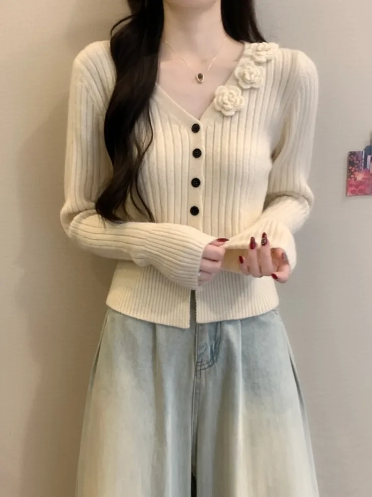 V-Ne Gestrickter Flase irt Damen-Herbst-Winter-Pullover, Strickjacke, weich, dehnbar, für den Pendelverkehr, lang, Swe, warmes Oberteil