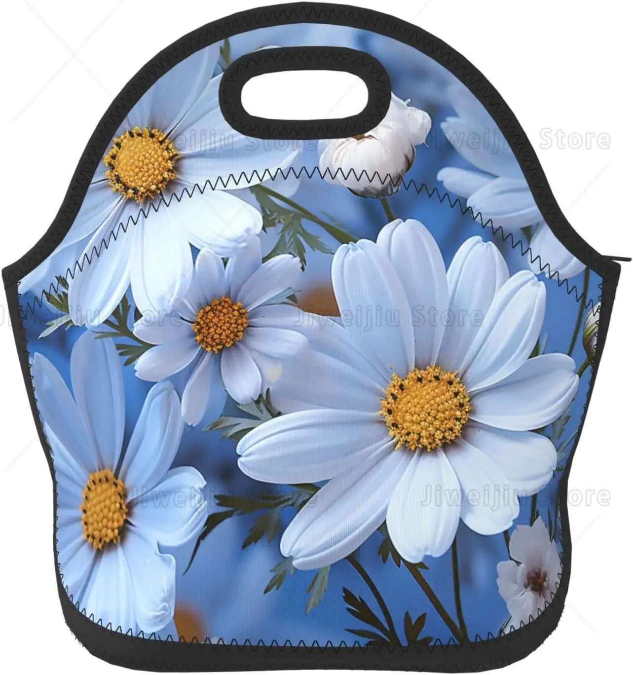

Daisy Blue Lunch Bag for Women Insulated Tote Bags Reusable Box for Men Leakproof Cooler Container Lightweight