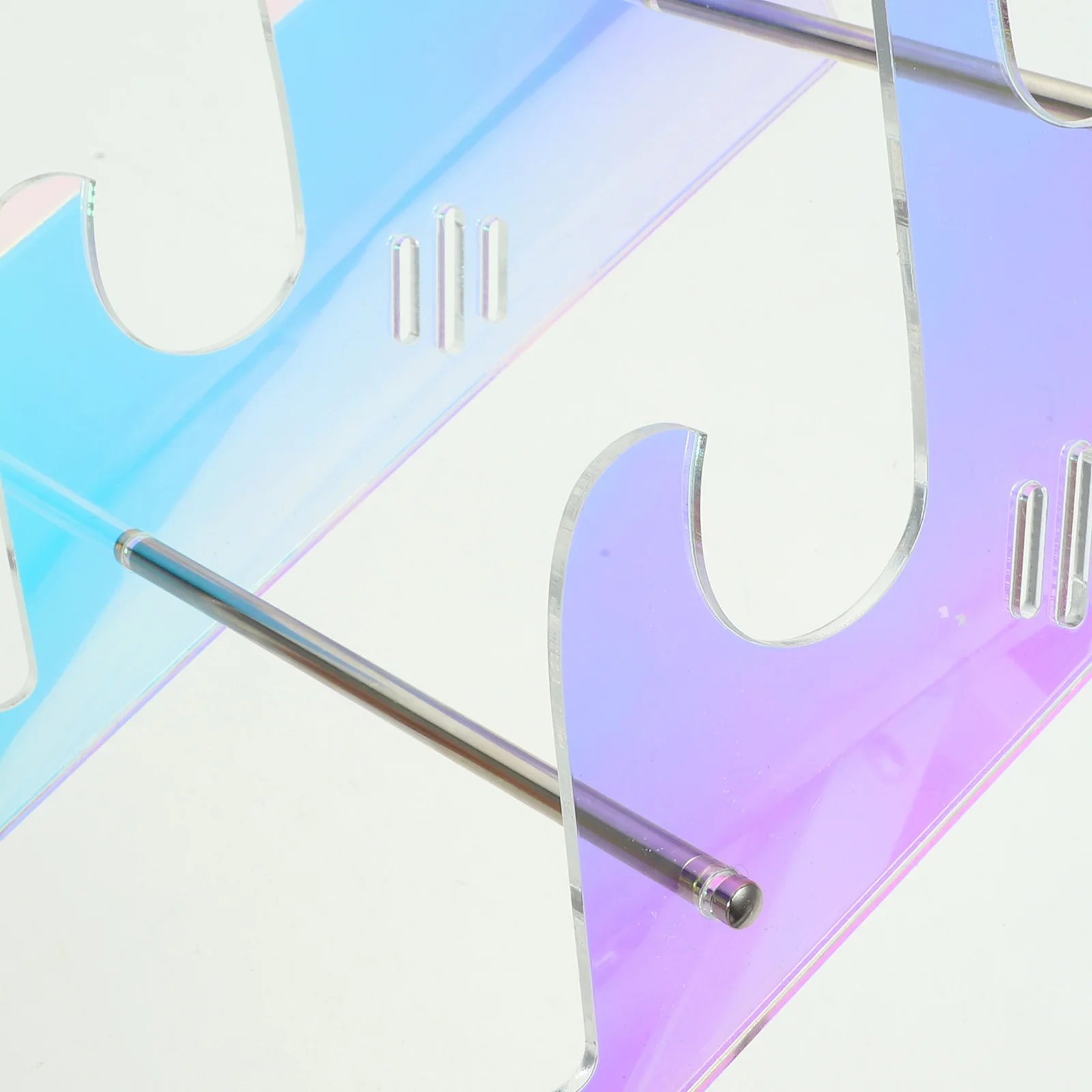 

3 Tier Acrylic Keyboard Stand Holder for Desk Mechanical Keyboard Display Storage Organizer Transparent Iridescent Surface