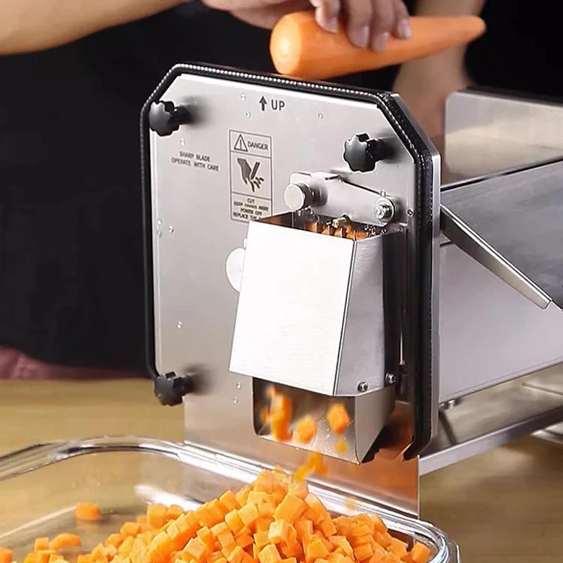 Kommerzielle Würfel maschine elektrisches Gemüse schneiden Karotten kartoffel Zwiebel voll automatisches Würfeln von Gemüse und Obst