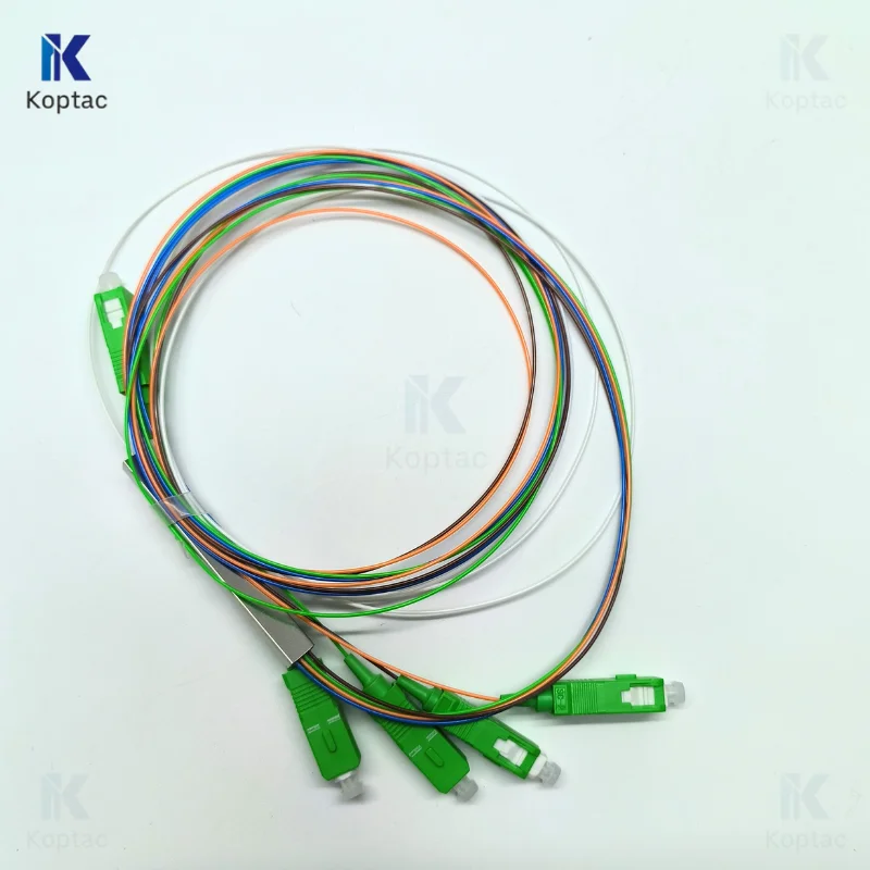 10pcs/lot 1X2 1X4 1X8 1X16 Color PLC Fiber Optic Splitter SC/APC SM 0.9mm Fiber Optic Splitter Unequal G657A1 PVC 1m