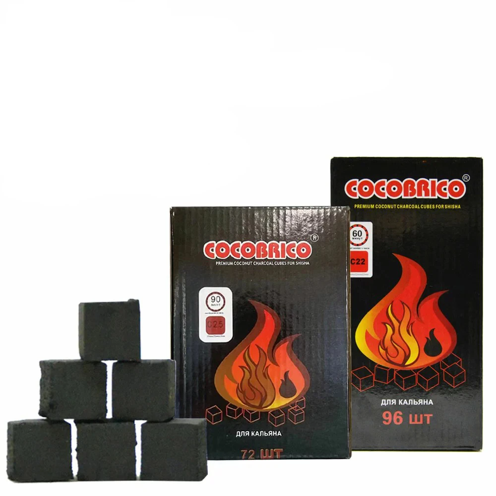 Yimi Hookah 72 Pcs Coconut Shell Charcoal Cubes Shisha Coals Briquettes Lights Quickly Longer Lasting  Hookah  Carbon