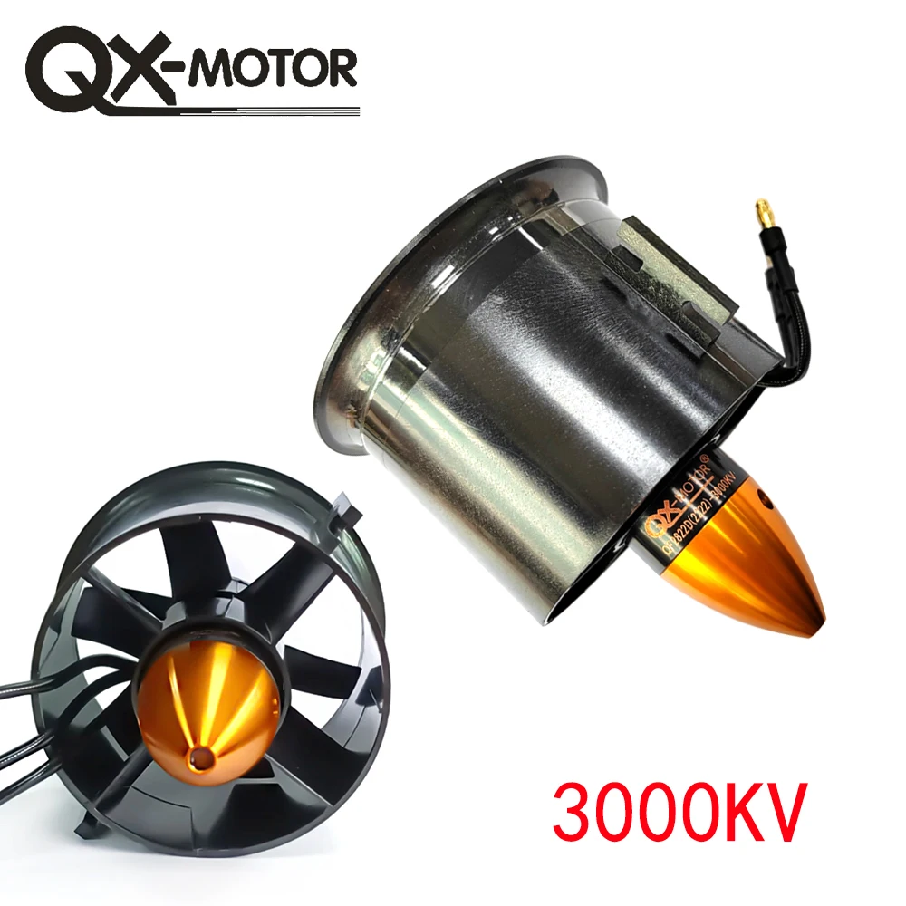 QX-Motor 6 Blades Ducted Fan 70MM EDF With QF2822 3000KV Brushless Motor FOR FMS / Freewing Remotely Control Aircraft Model Part