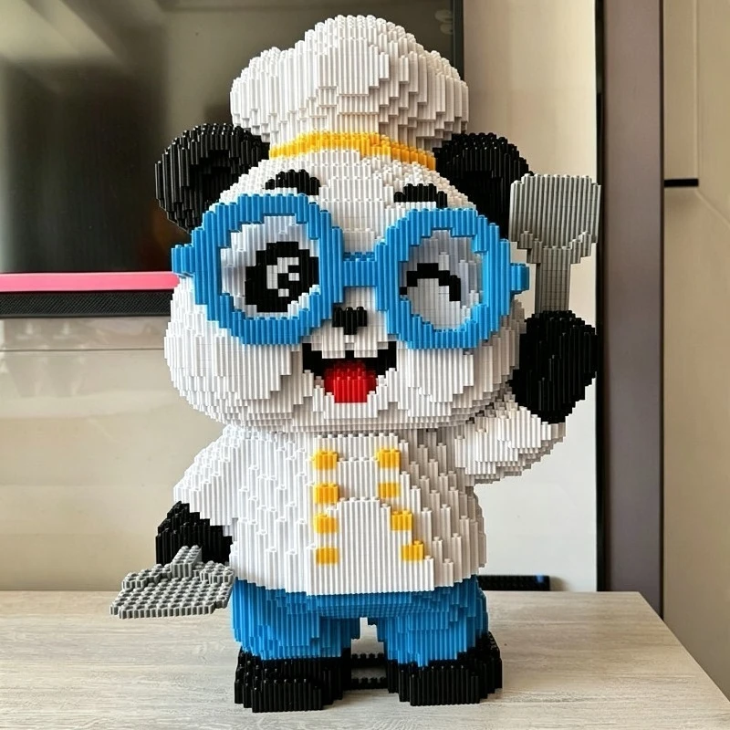 New Kitchen God Panda Building Blocks Adult Decompression Home Decoration Gift for Boys and Girls Puzzle Assembly Toys