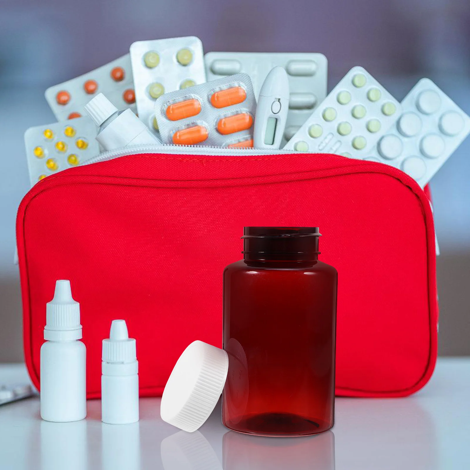 

12 Pcs Plastic Bottle Empty Travel Size Bottles Portable Containers Liquid Medicine Pill with Lid Mini