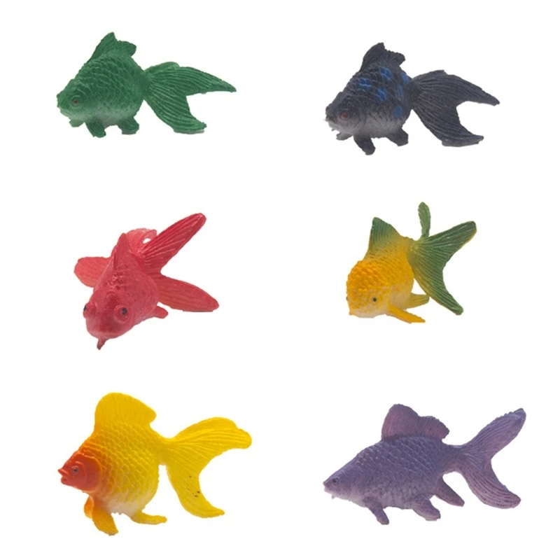 12pieces Plastic Goldfish Aquariums Ornaments DIY Mini Artificial Hand Painted Adult Collection Model Fish Toy