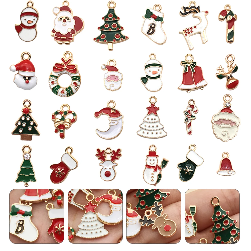 

24 шт., рождественские подвески из сплава, аксессуары для изготовления ювелирных изделий своими руками, рождественские подвески «сделай сам», уникальный рождественский кулон из сплава, подарок