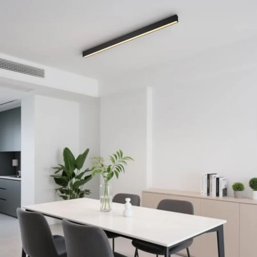 Black ceiling light LED, modern and simple, long strip ceiling surface installation, suitable for living room, bedroom, corrido view 4