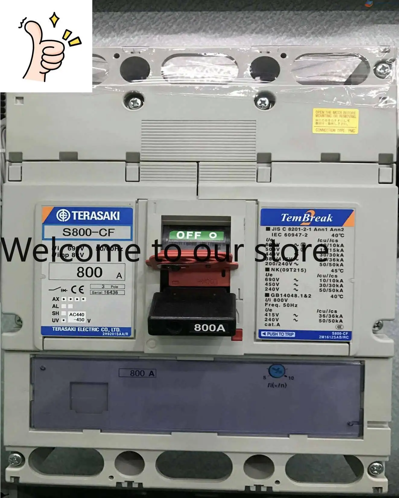 New Genuine TERASAKI Japan Terazaki Circuit Breaker S800-CF For Ships