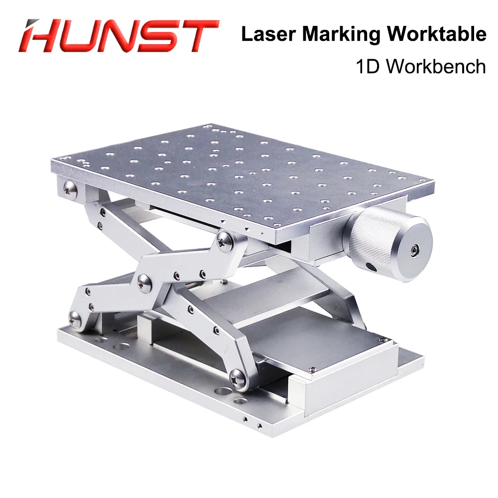 HUNST Desktop Portable Table 1D Mobile Table 210x150x85mm for Manual Lifting Platform for Laser Marking Machine