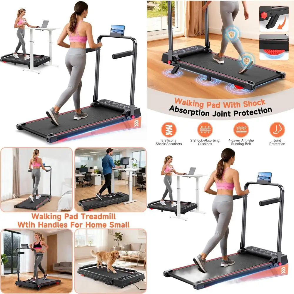 

Compact 2.5 HP Silent Home Treadmill, 300 lbs Capacity, Ideal for Desk Use