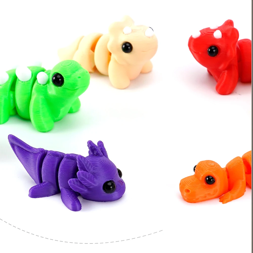 3D Gedrukt Speelgoed Dieren Dinosaurussen Figuren Model Multi-joint Beweegbare Ornament Decoratieve Desktop Creativiteit Nieuwigheid Speelgoed Kids Gift