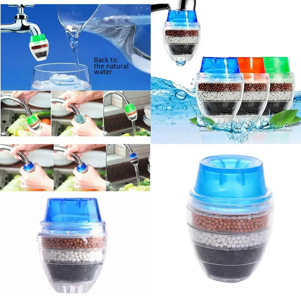 4xKitchen Water Saving Tap Nozzle Head Filter Anti-Splash Sprayer Blue