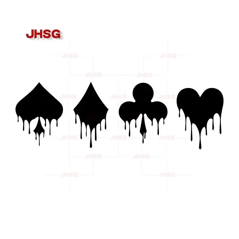 

JHSG Classic Modern Poker Pattern Decals Motorcycle Car Fashion Stickers Black/White Vinyl Waterproof Sunscreen Stickers PVC