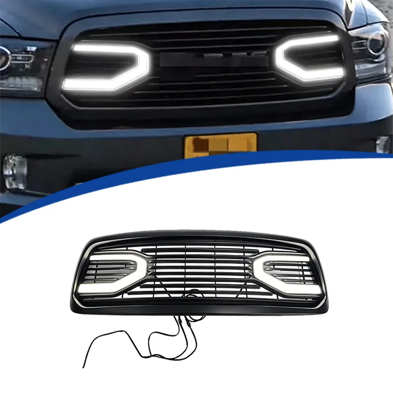 FOR 2002-2005 Dodge Ram 1500, ABS Martin Style LED Illuminated Grille, Aftermarket Direct Fit Replacement, Plug & Play Upgrade
