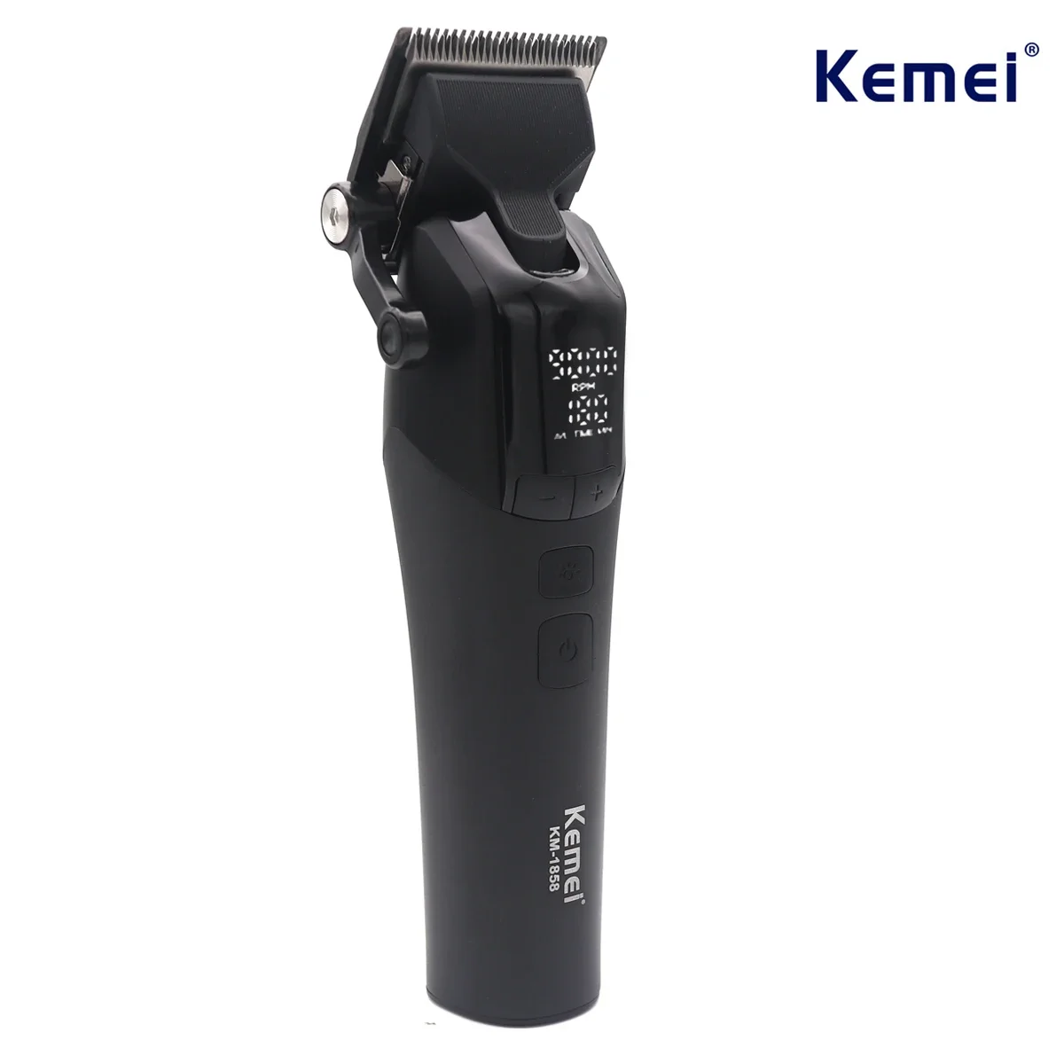 9000RPM Kemei KM-1858 Men's Hair Clipper DLC Blade LED Display Cordless Professional Barber Machines Hair Cutting Machine Barber