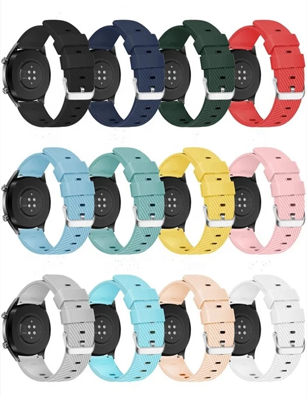 For Huawei gt2 watch3 for Samsung watch5/4 Silicone strap twill 20/22mm