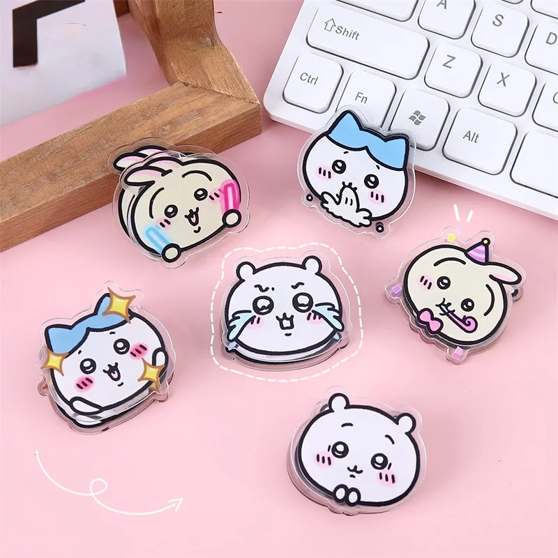 Kawaii Chiikawas Acrylic PP Clip Student Animation Note Clip Cute Pattern Decoration Snack Sealing Clip Children's Gifts