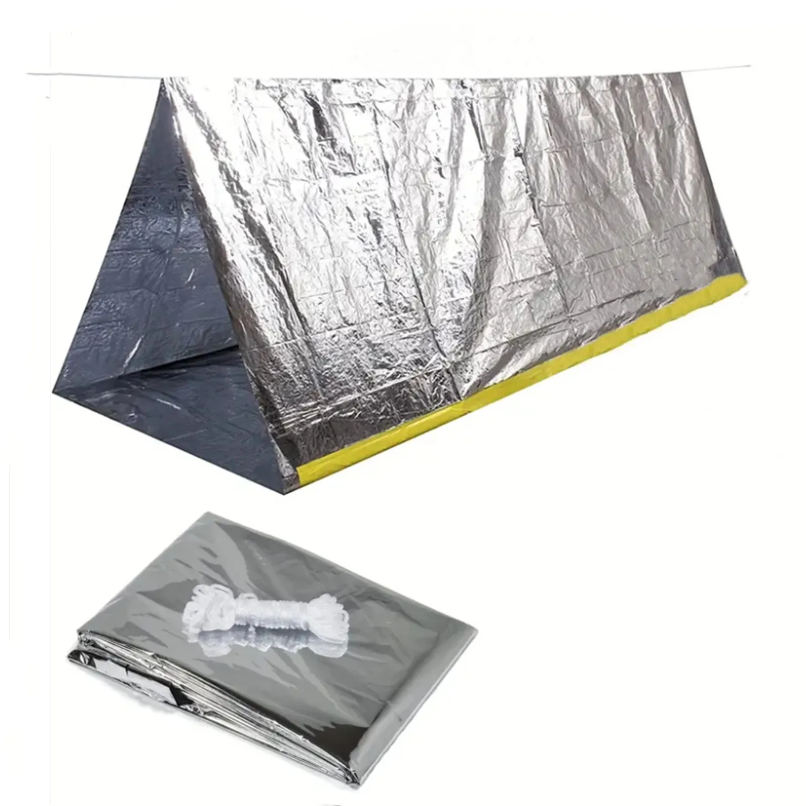 Portable First Aid Tent for 2 People - Waterproof, Windproof Emergency Shelter with Mylar Blanket - Ideal for Camping