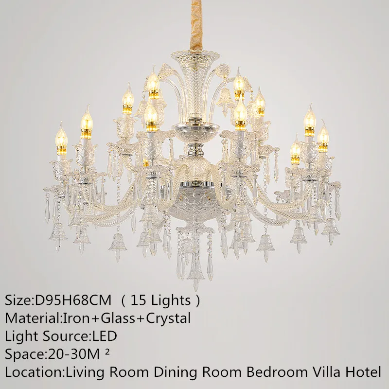 FAIRY Contemporary Luxury Crystal Pendent Lamp European Living Room Restaurant Bedroom Villa Hotel Duplex Staircase Chandelier