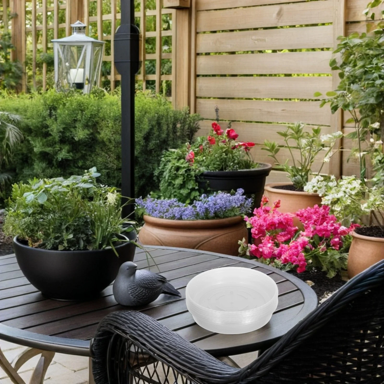 

6Pcs Plant Saucers Clear Plastic Round Water Tray Indoor Flower Pot Drainage Drip Catcher Plate Plastic Saucer