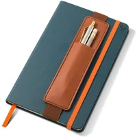 Bolsa de bolígrafo de cuero Pu portátil, libro con hebilla elástica, cuaderno, estuche de bolígrafo escolar de moda para reuniones de oficina, fácil de llevar, papelería de oficina