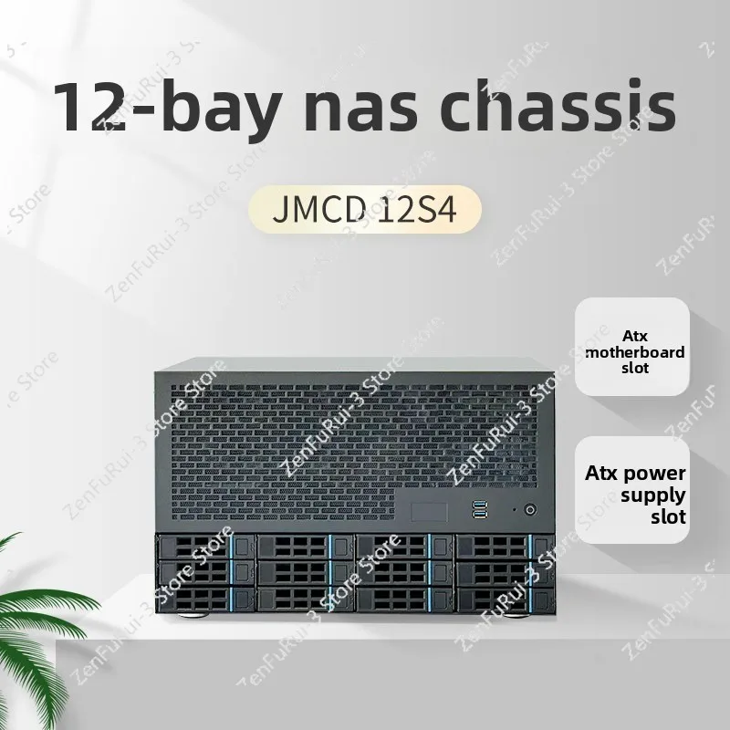 

12-Disk NAS Chassis ATX Main Board ATX Power Supply 8 Full-height Slots Enterprise Home AIO Server Chassis