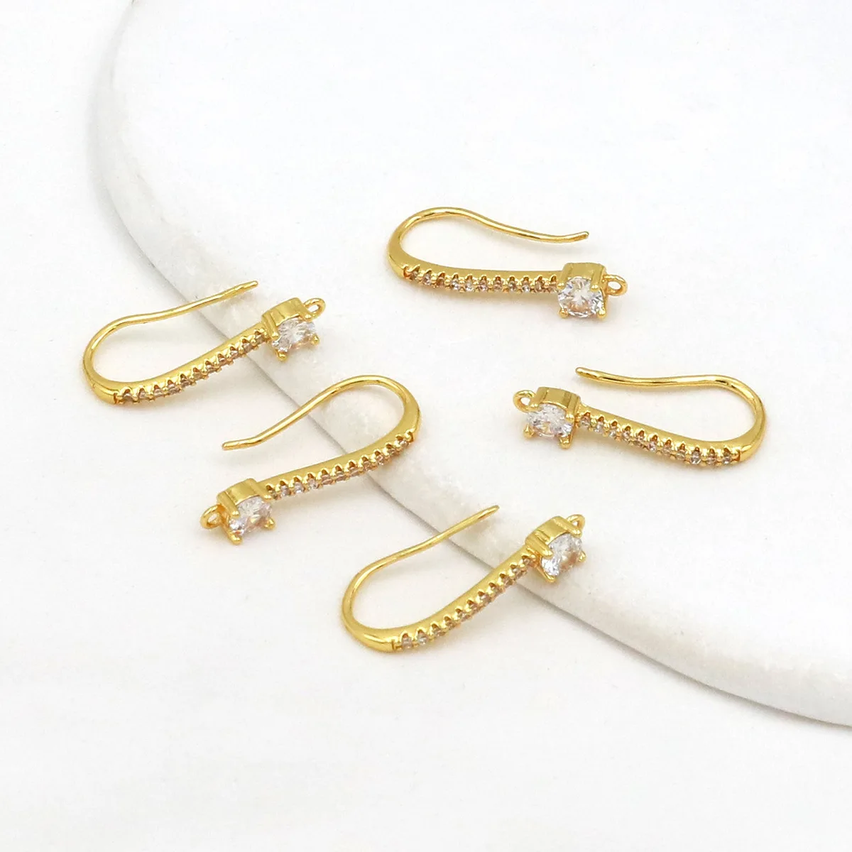 

10 шт., серебро 925 пробы, 18-каратное настоящее золото, крючки для сережек с кубическим цирконием, провода для ушей с висячими петлями для изготовления ювелирных изделий своими руками, поделок