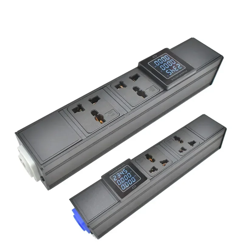 PDU Power Strips Digital display ammeter NAC3MPA NAC3MPB input/output 3P Aviation plug 1-9 AC 10A universal socket with ammeter