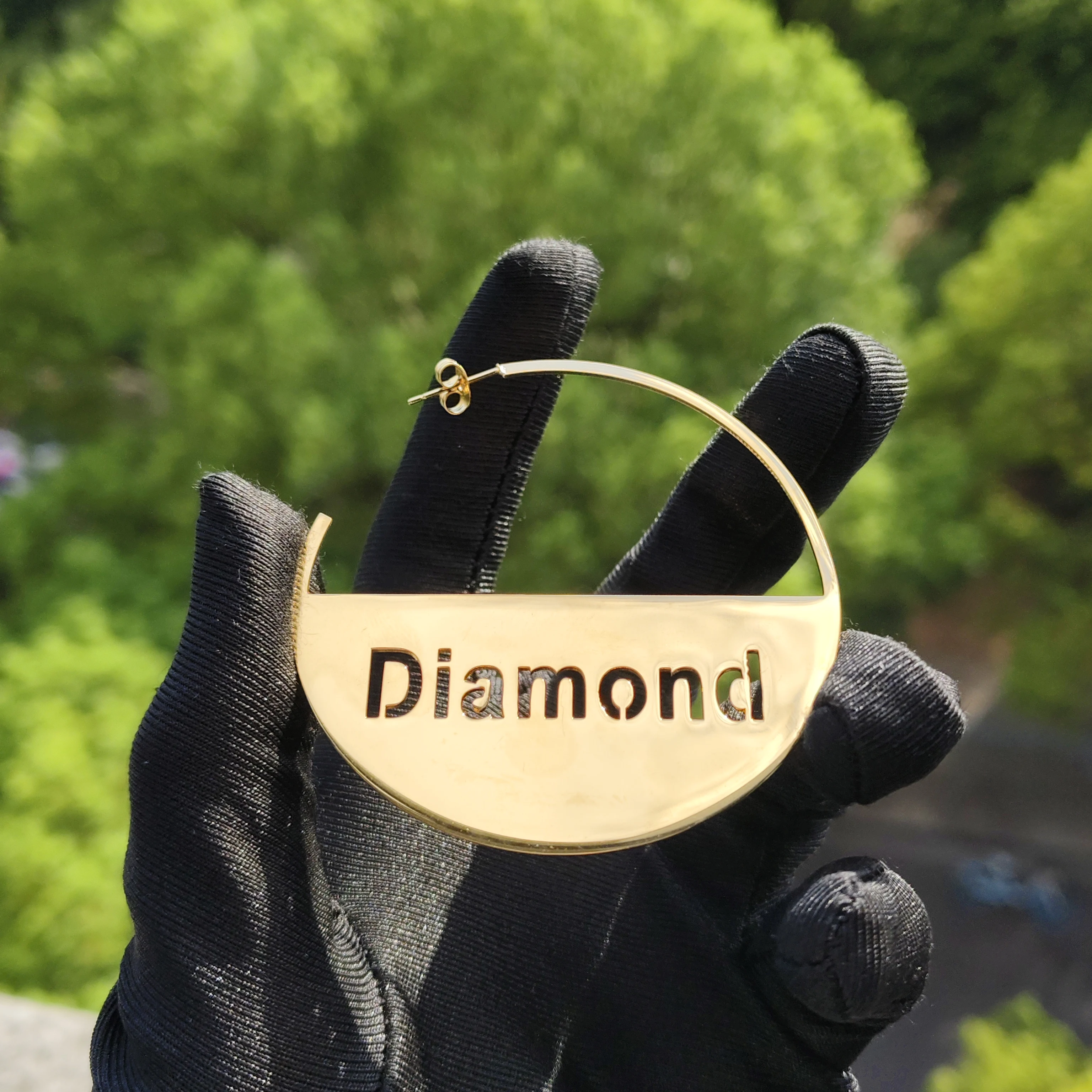 DCEE, venta al por mayor, pendientes huecos con nombre personalizado de 50mm, pendientes con letras personalizadas, regalo del Día de San Valentín, venta directa del fabricante