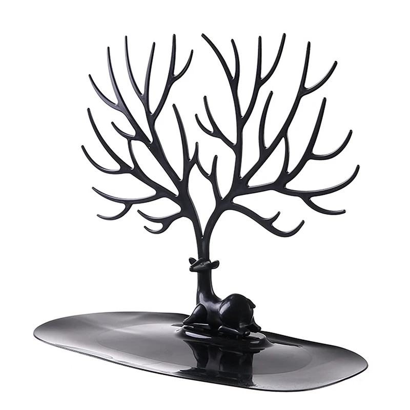 Tree Branch Necklace Jewelry Hanging Display Stand Deer Antler Holder Bracelet Earring Pendant Storage Rack Desktop Tray