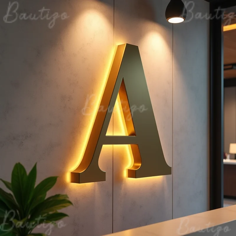 Custom LED Light Up Sign Backlit 3D Metal Letters For Outdoor Business Storefront Waterproof Illuminated LED Advertising Signage