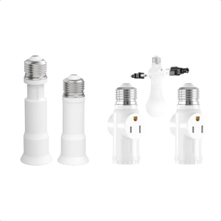 

E26 Light Socket+ 2Pack Light Socket to Plug Adapter