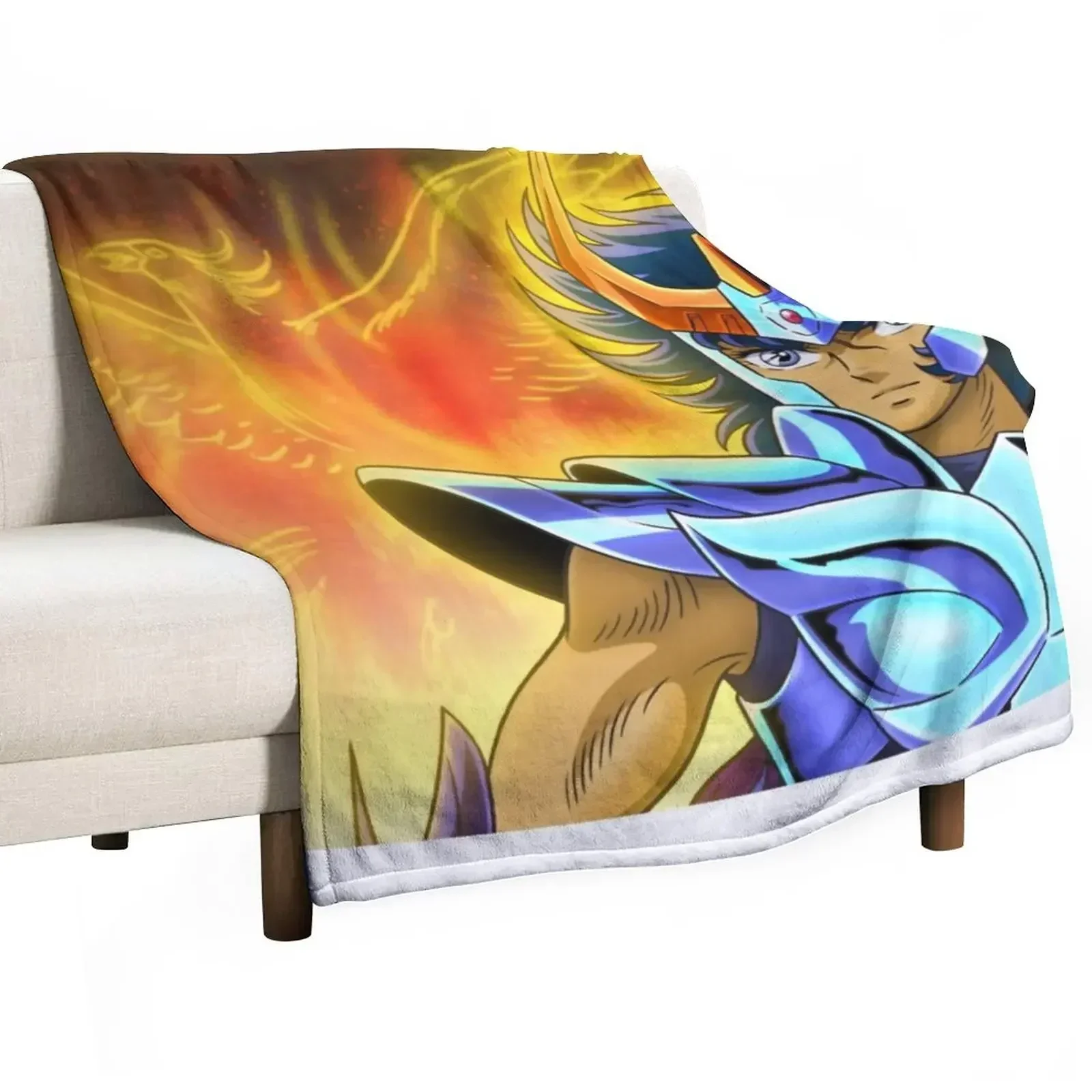 Saint Seiya Knights of the Zodiac Ikki Phoenix Throw Blanket Summer Decorative Beds Blankets